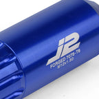 16 Pcs J2 7075 Forged Aluminum M12x1.5 Open-End Lug Nut Set w/4 Lock+Key Blue