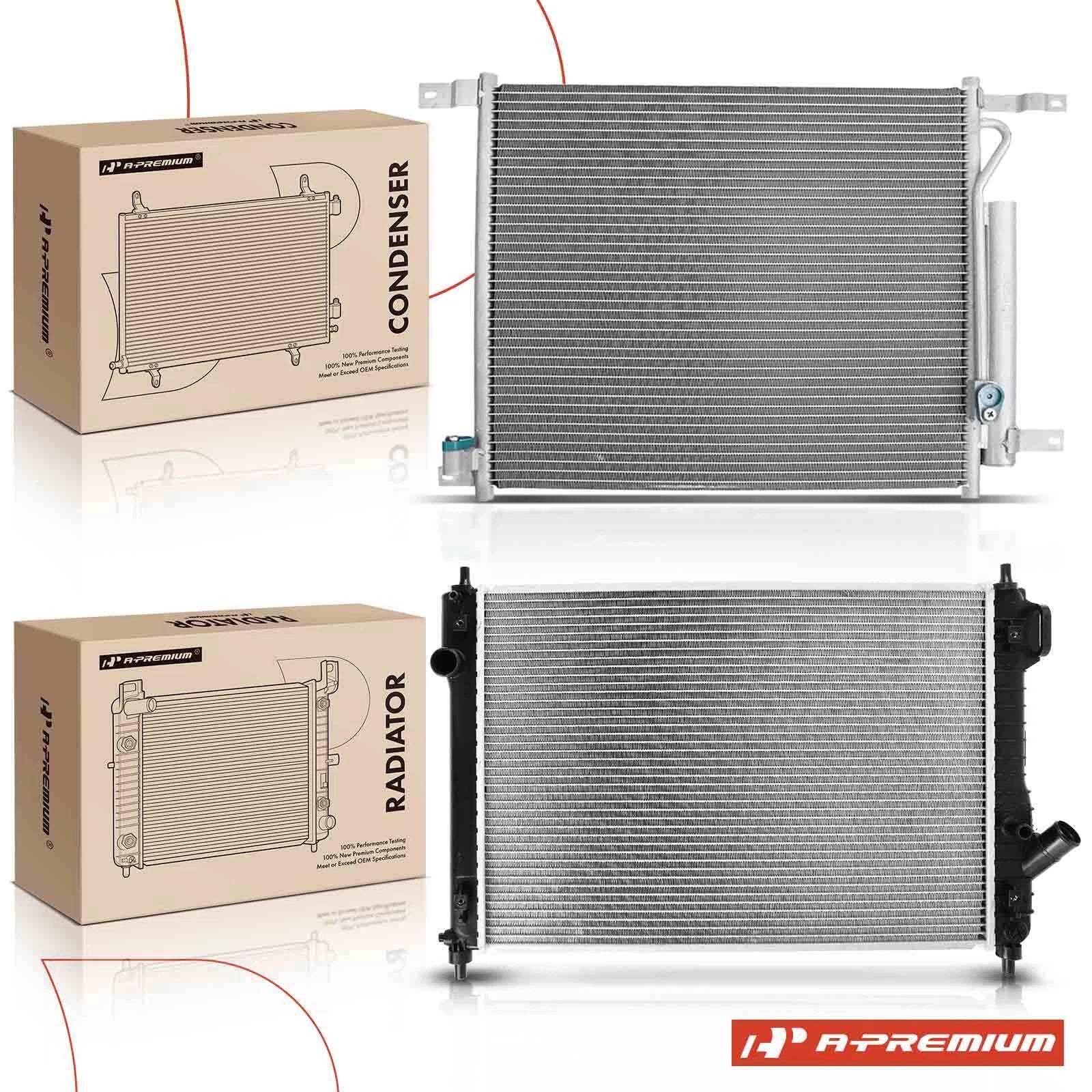 Radiator & AC Condenser with Drier & Bracket for Chevrolet Aveo (2004–2011)
