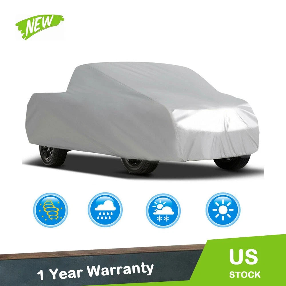 Pickup Truck Cover Waterproof UV Protection Silver Universal