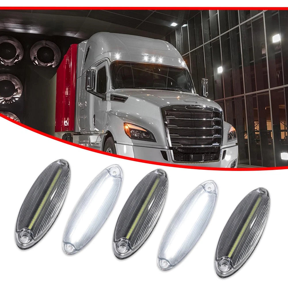 White LED Raised Roof Clearance Marker Lights for Freightliner Cascadia