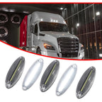 White LED Raised Roof Clearance Marker Lights for Freightliner Cascadia