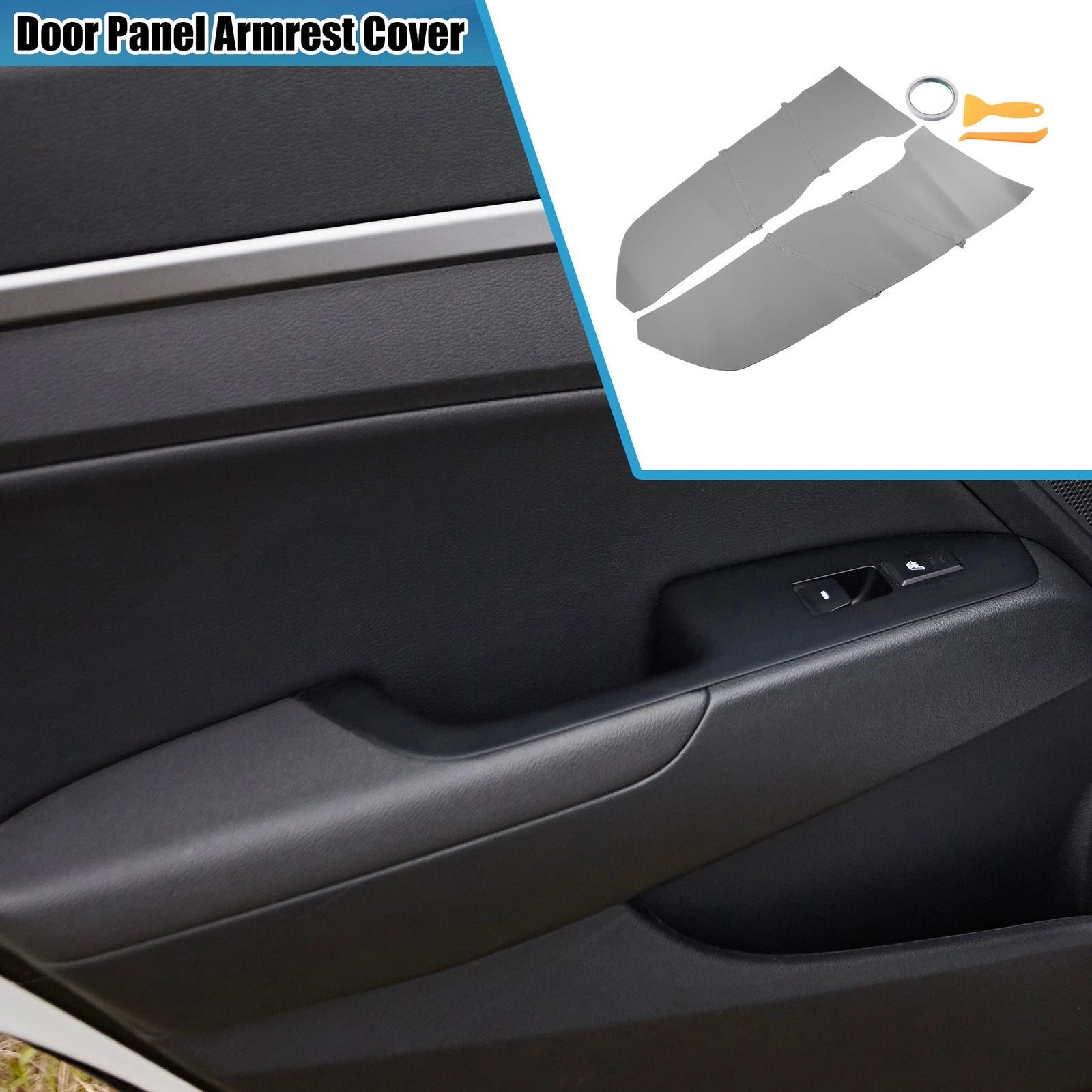 Set of 2 Front Door Panel Armrest Covers for Honda Accord (2008–2012) Gray