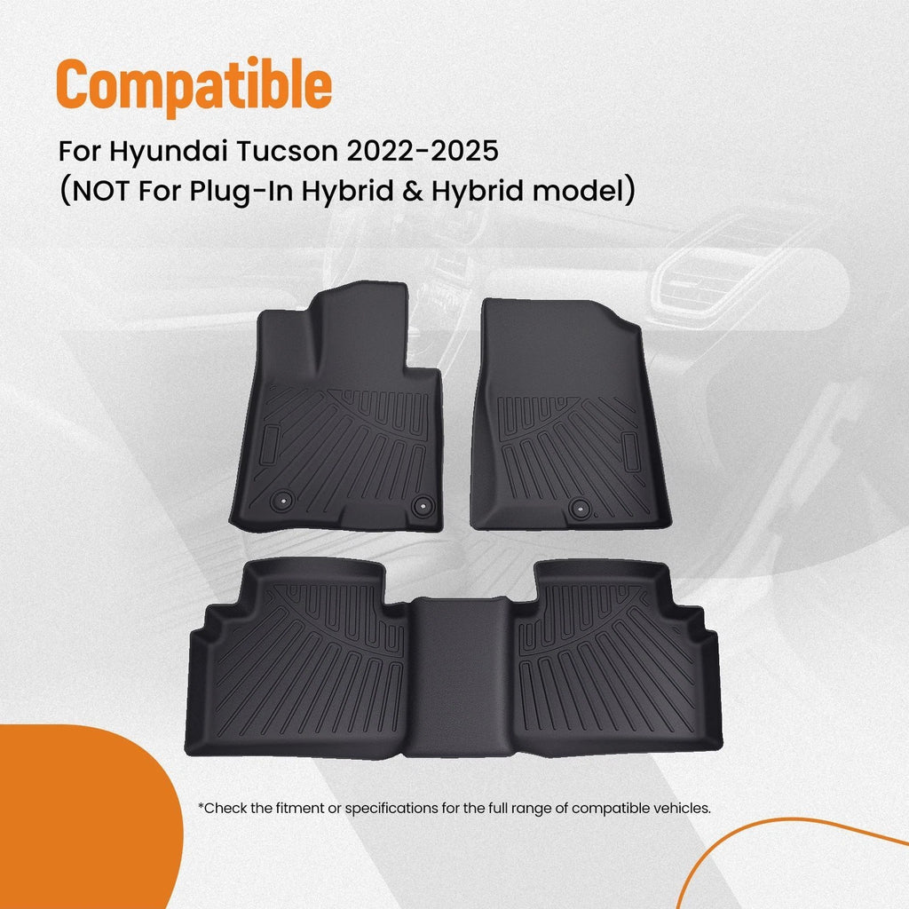 Floor Mats Liners for Hyundai Tucson (2022–2025) TPE Black All-Weather
