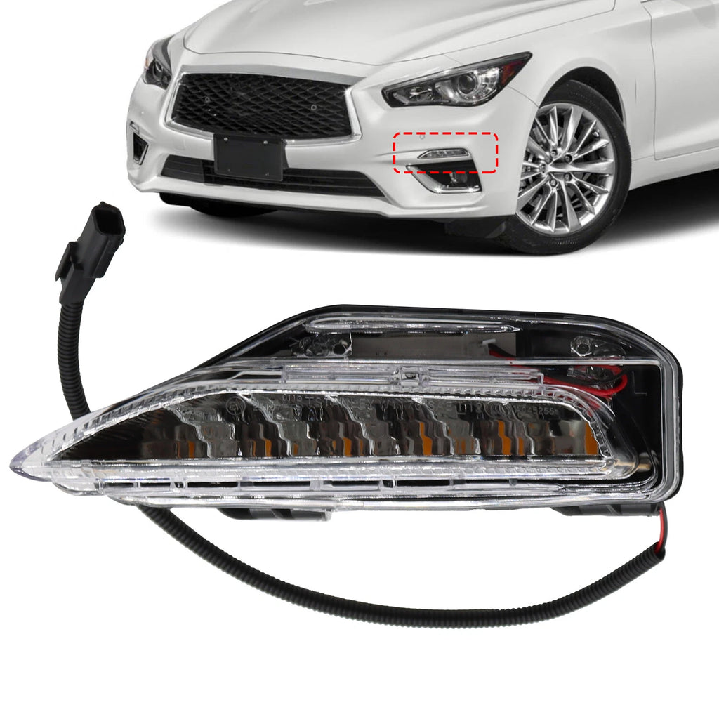 Front Left Turn Signal Light for Infiniti Q50 Q50s (2014–2020) LH Amber