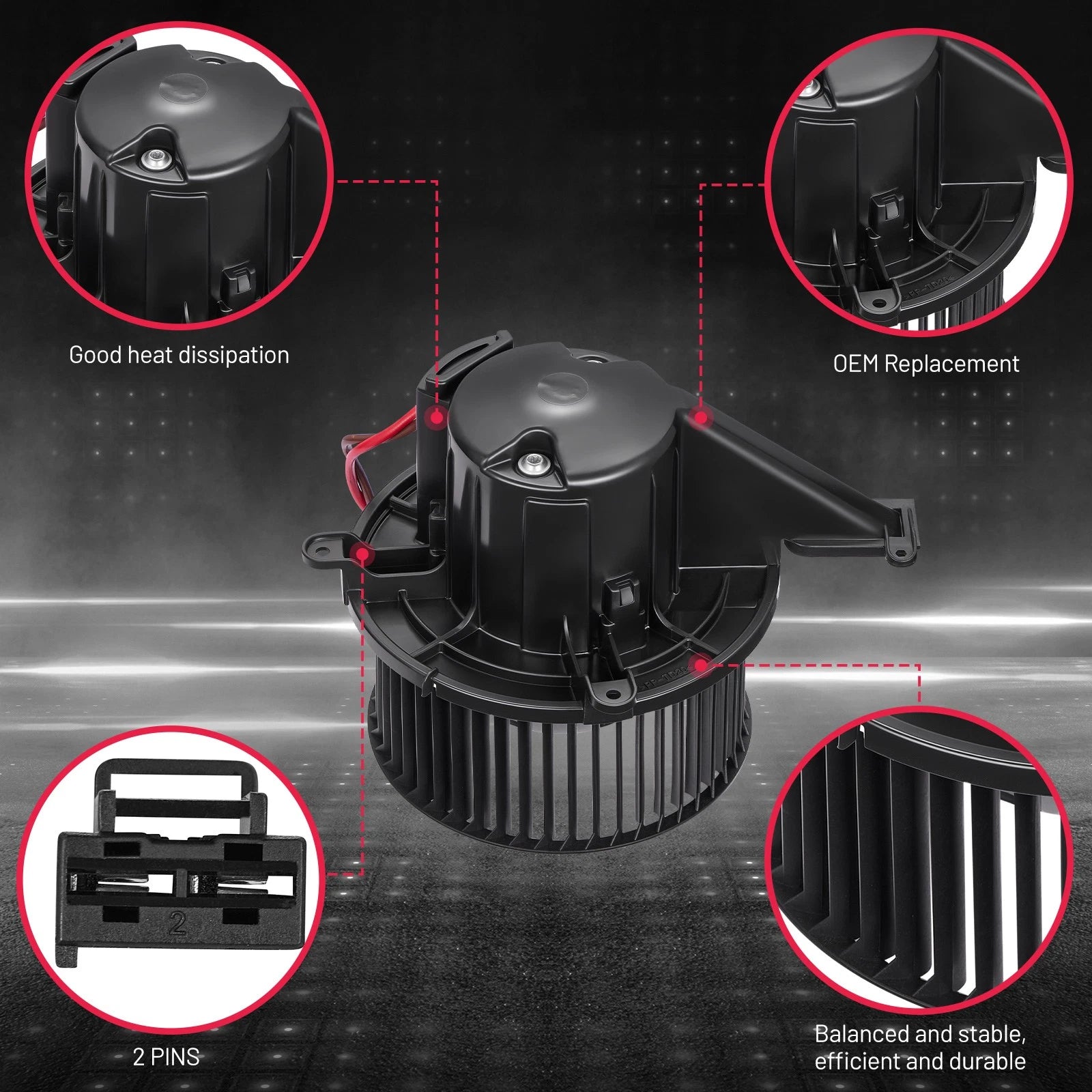 A/C Heater Blower Motor w/ Wheel for Mercedes-Benz Metris (2016–2023)