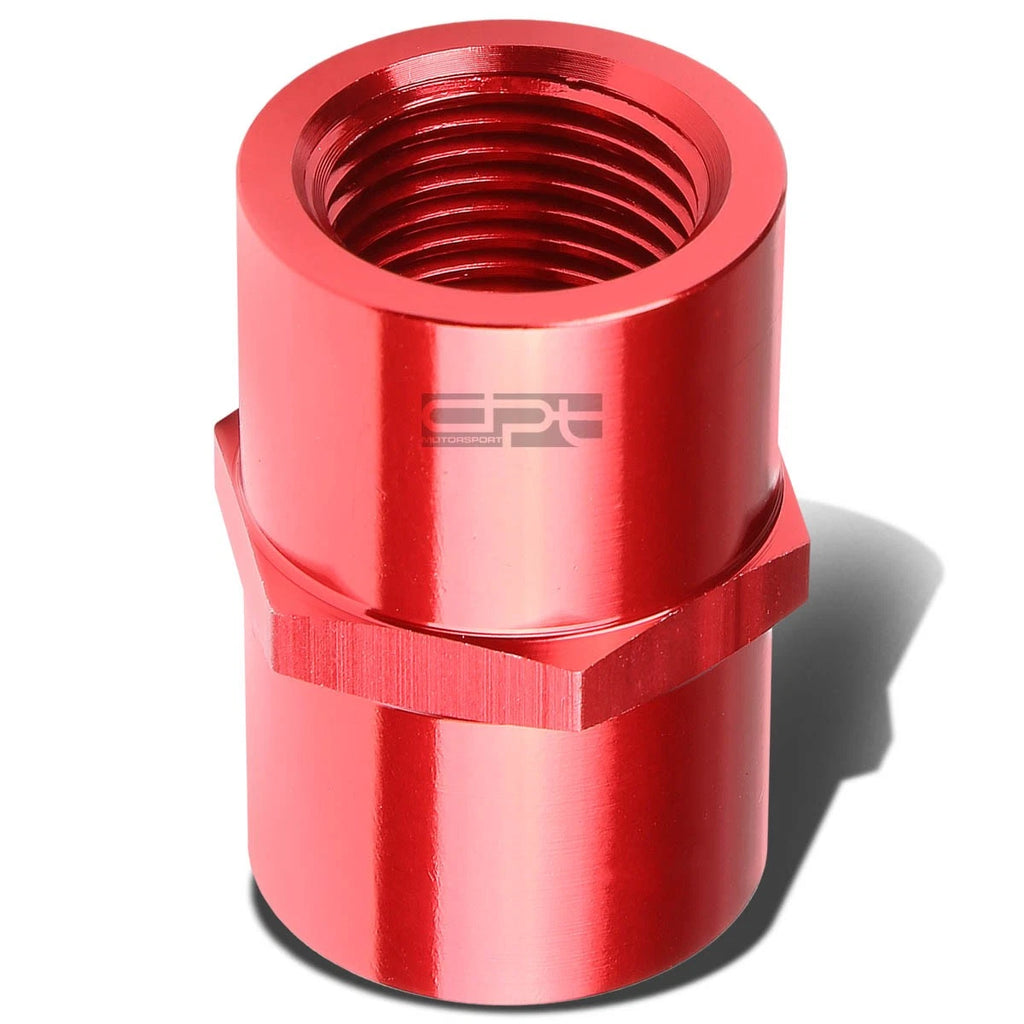 3/8" NPT Female Pipe Coupler for Universal Applications (Aluminum, Red Anodized)