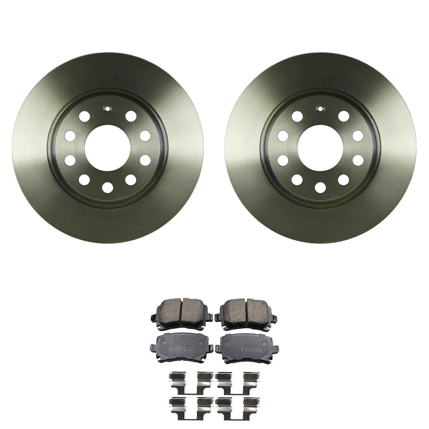 Set of 4 Bosch QuietCast Rear Rotors & Akebono EURO Ceramic Pads for A3 Jetta