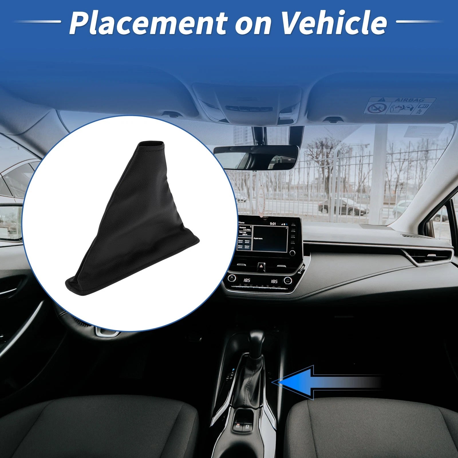 Gear Shift Stick Gaiter for Toyota Corolla (2007–2013) Faux Leather Black