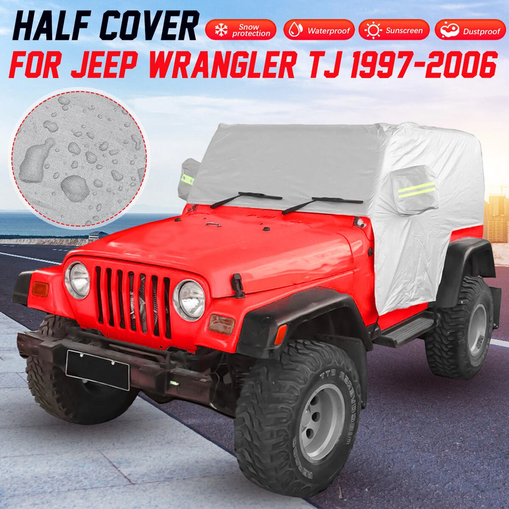 Car Cover for Jeep Wrangler TJ 2 Door (1997–2006) Waterproof Reflective Strips