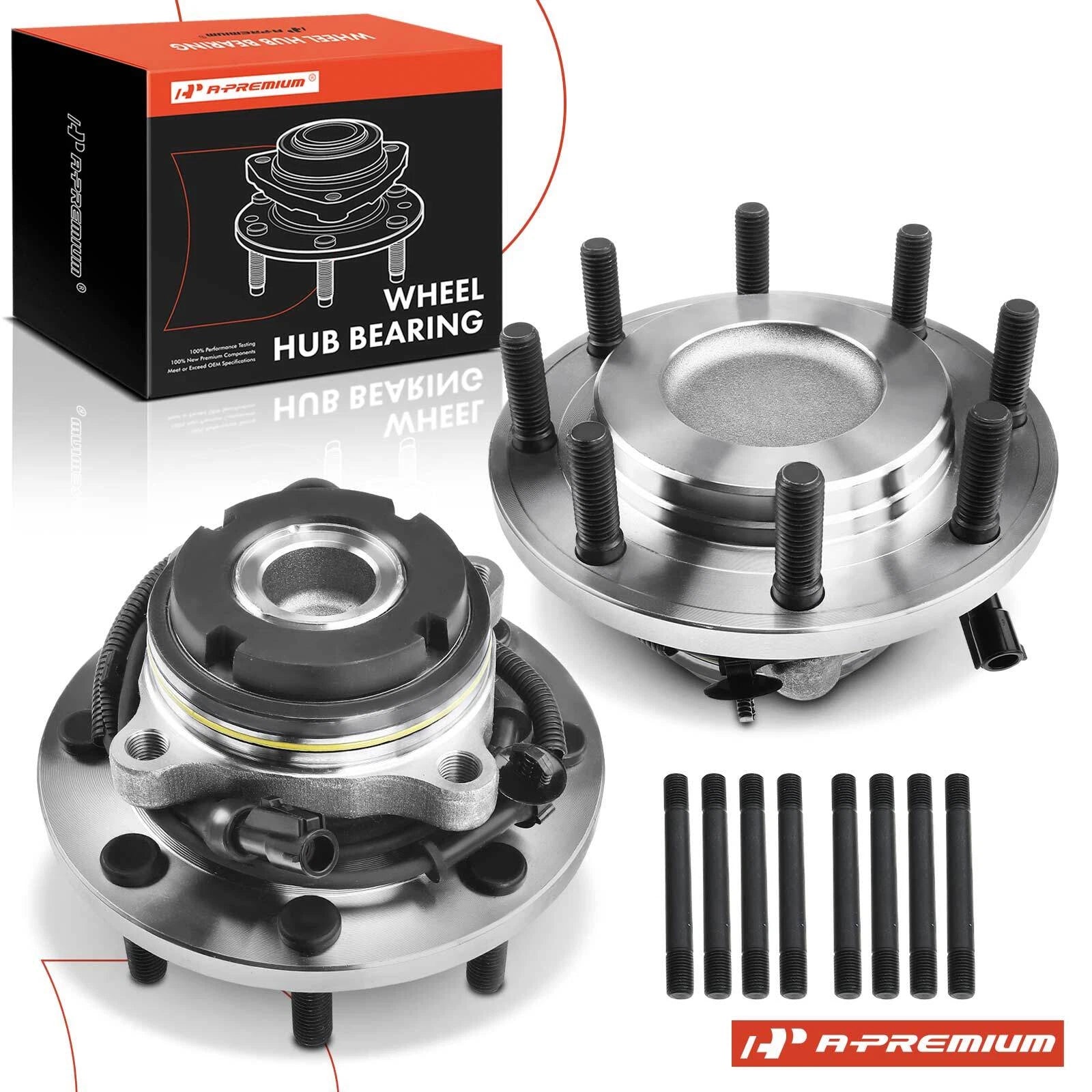 2X Front Wheel Hub & Bearing Assembly for Ford F-350 Super Duty (1999–2004)