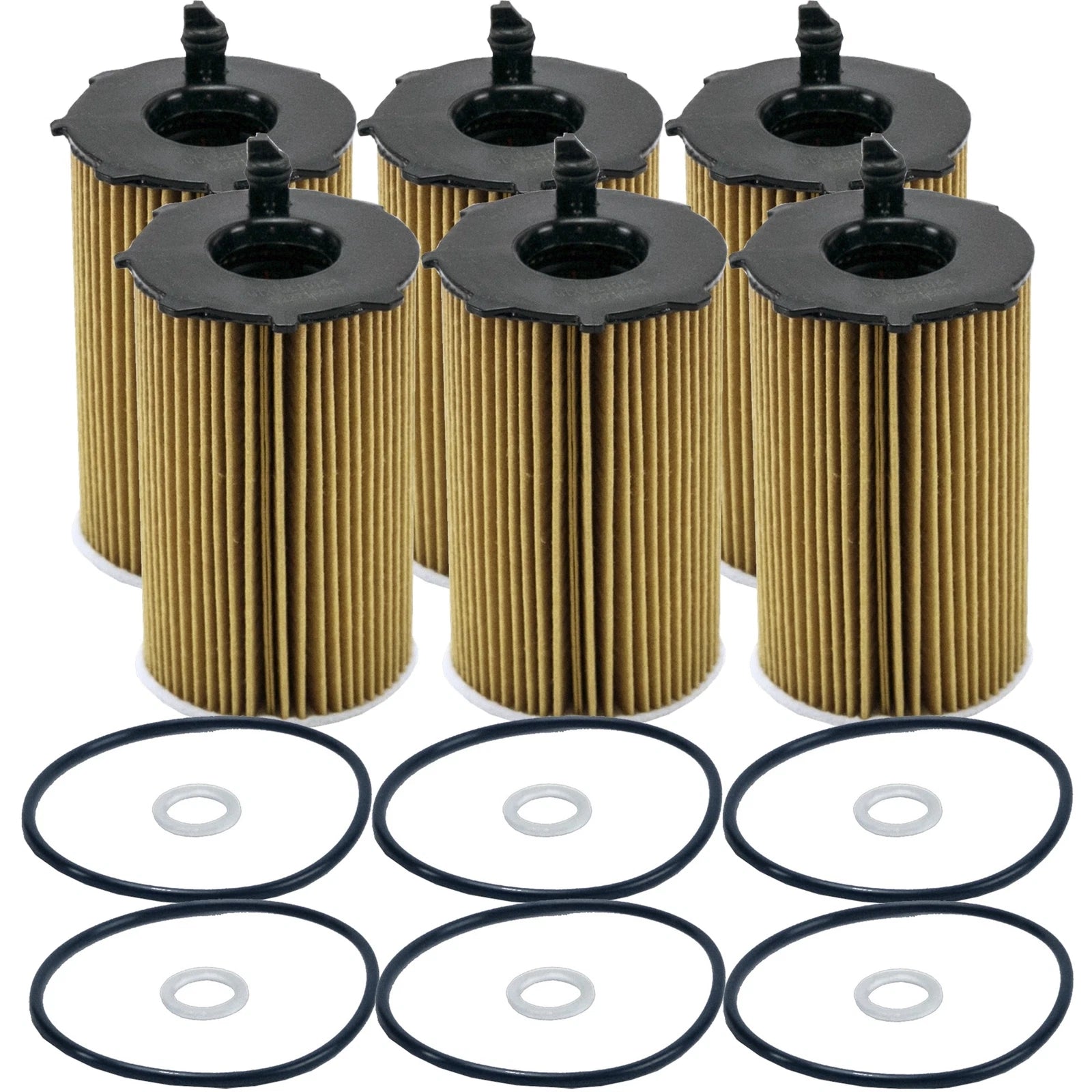 Set of 6 Engine Oil Filters for Hyundai Kia V6 (StdAsp GAS)