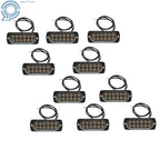 Set of 10 LED Strobe Lights for Emergency Vehicles (12V)