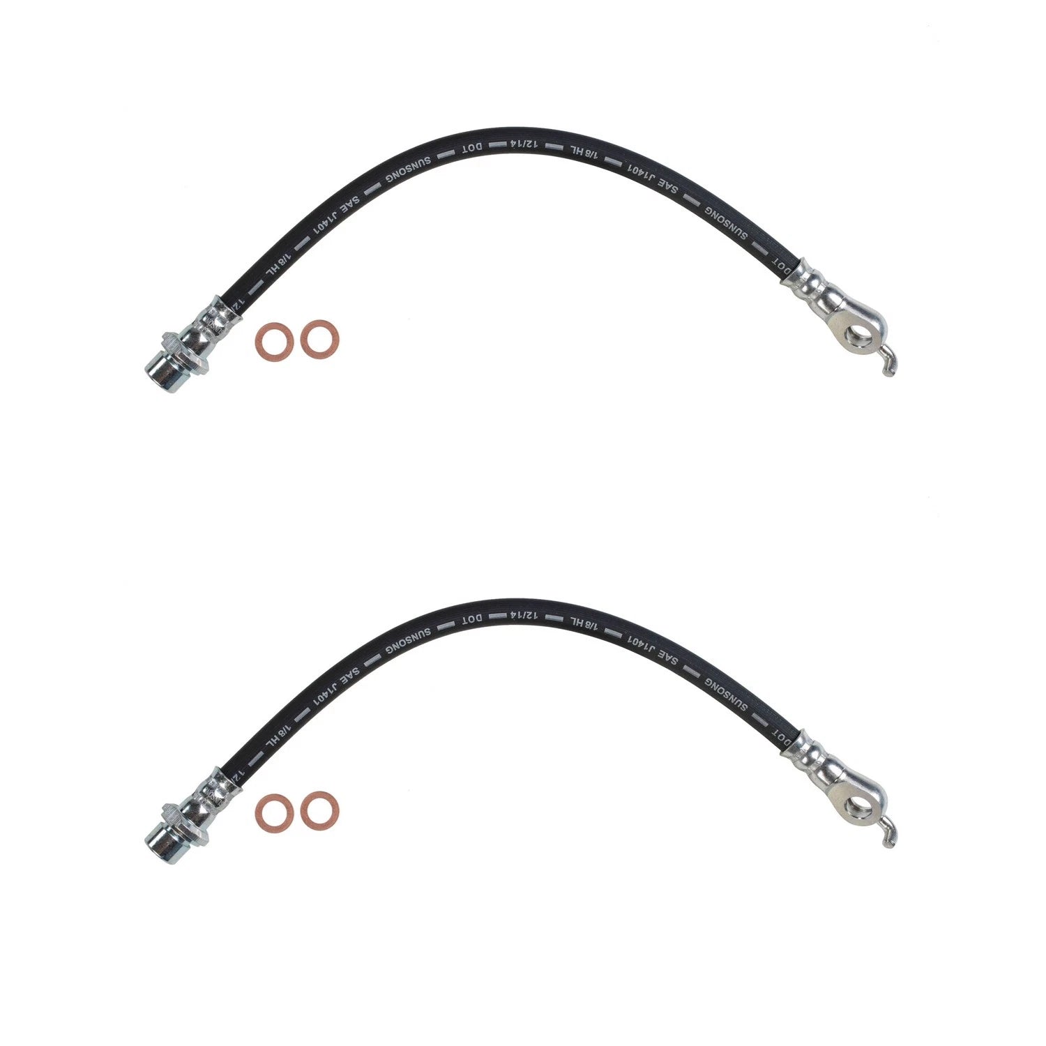 Set of 2 Rear Outer Brake Hydraulic Hoses for Land Cruiser LX570 Tundra (2008–2021)
