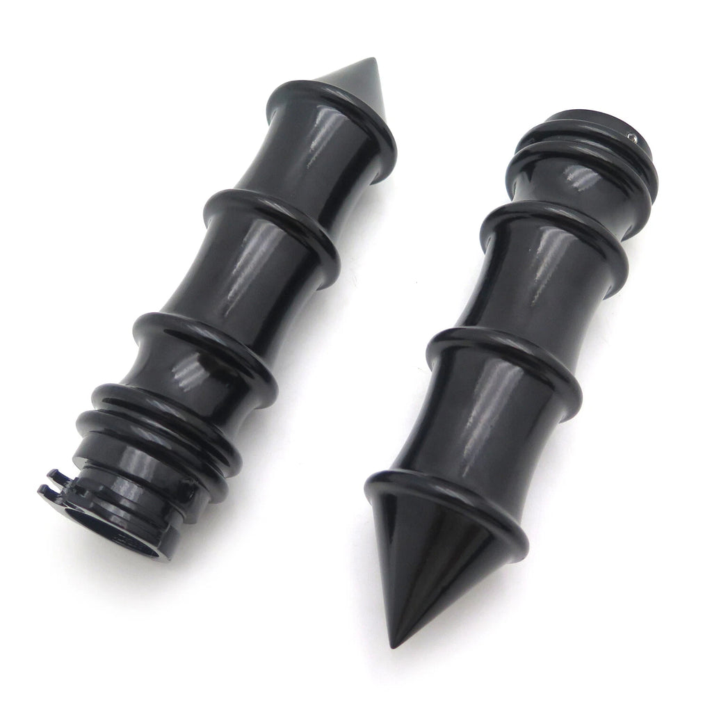 Black Skeleton Spike Hand Grips for Motorcycles (22mm, 7/8")