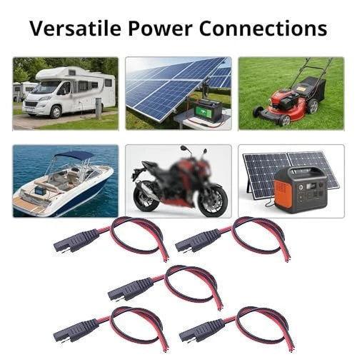 Set of 5 Extension Cords for ATVs RVs (30cm 2-pin 10A PVC)