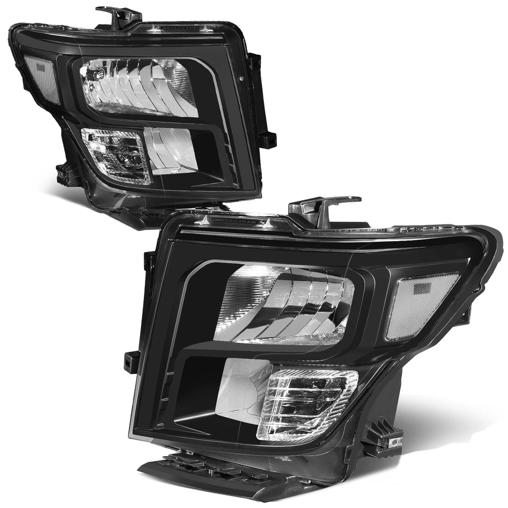 Headlight Lamps Assembly for Nissan Titan XD (2016–2024) Black/Clear