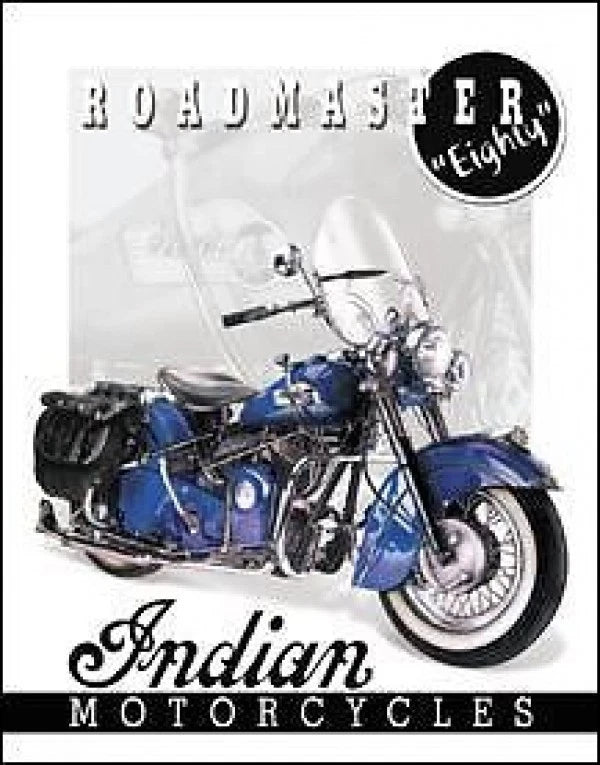 Vintage Replica Tin Metal Sign for Indian Motorcycle Roadmaster (1951)