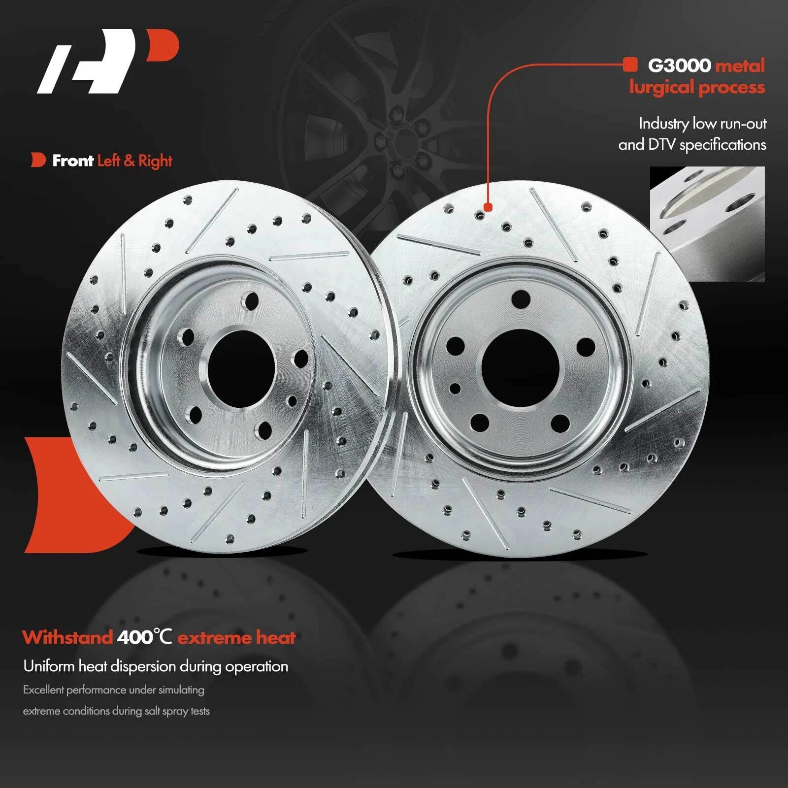 Drilled and Slotted Brake Rotors & Pads for Chevrolet Cruze Sonic (2011–2019)