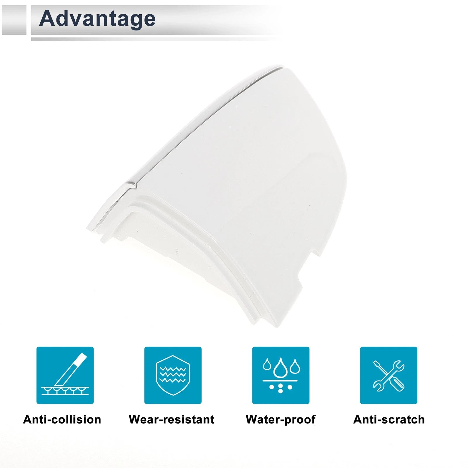 Front Left Door Handle Lock Cylinder Cover for Volkswagen Sagitta (White)