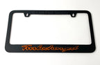 Matte Black License Plate Frame Orange Outline for Daytona Turbocharged (USA)