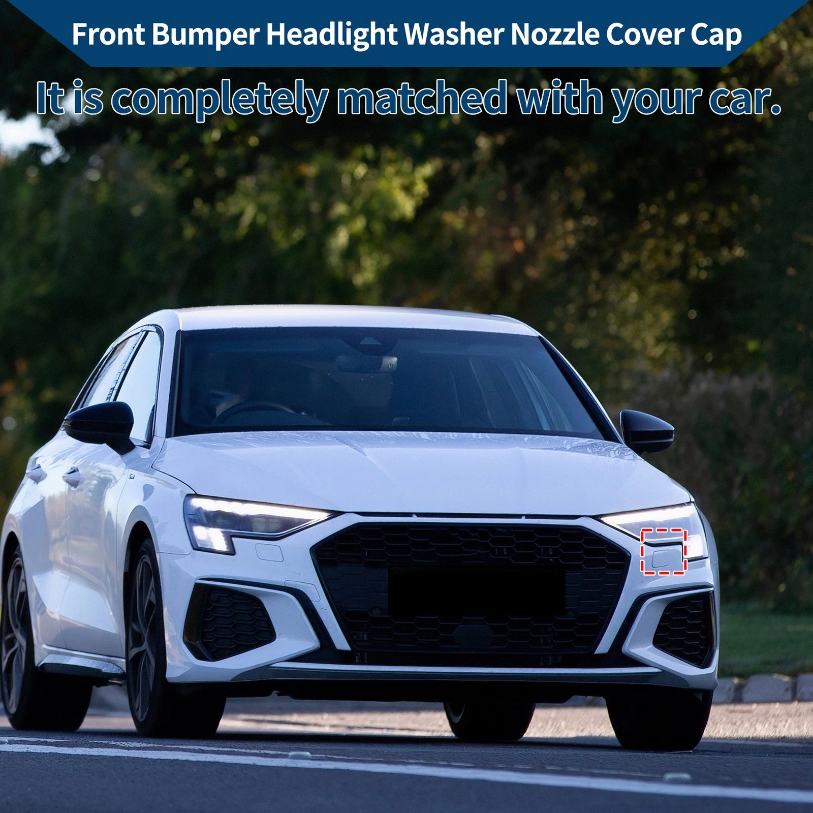 Front Left Washer Nozzle Cover Cap for Audi A3 (2008–2014) 1 Pcs White