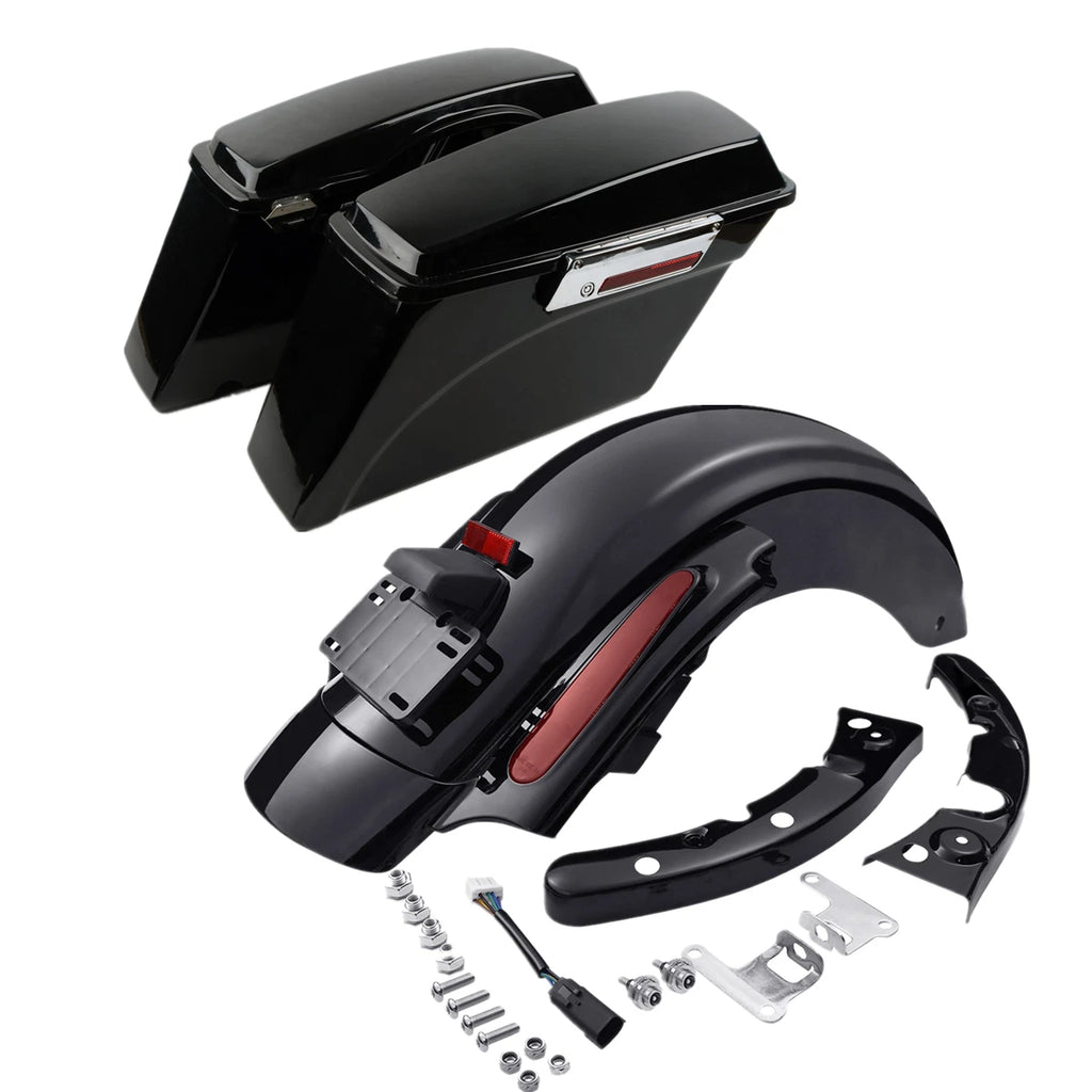 Hard Saddlebags & LED Rear Fender System for Harley Touring Street Glide (2009–2013)