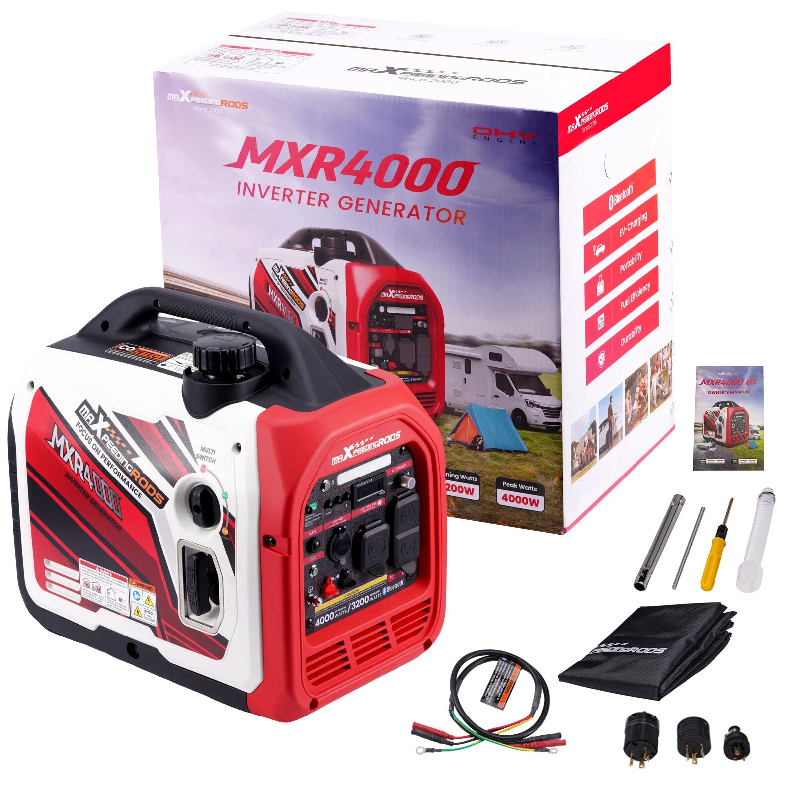 Portable Inverter Generator 4000W for Camping Backup RV (Gas) (2020–2026)