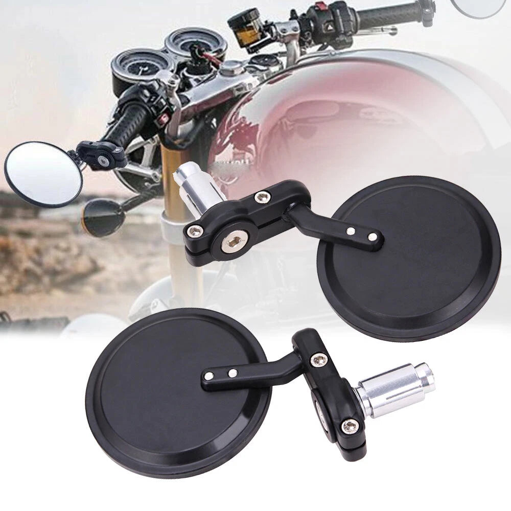 7/8" Handle Bar End Round Mirrors for Honda Suzuki