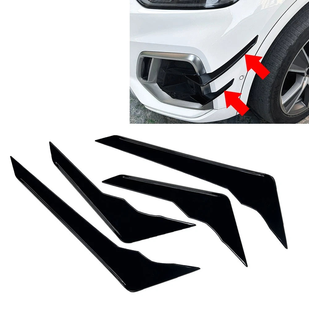 Glossy Black Front Bumper Side Spoiler Trim for Audi Q5 (2021–2024)