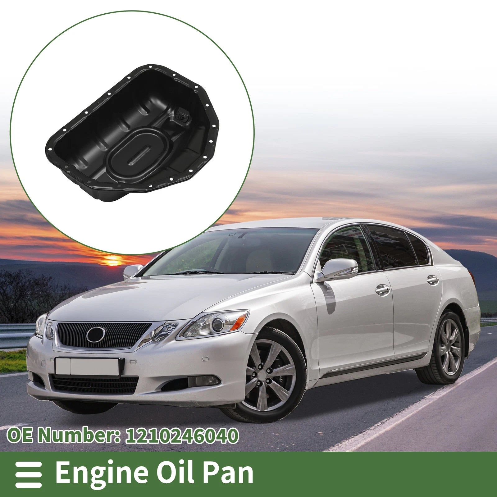 1 Pcs Engine Oil Pan No.1210246040 for Lexus GS300 (1998–2005) Iron Black