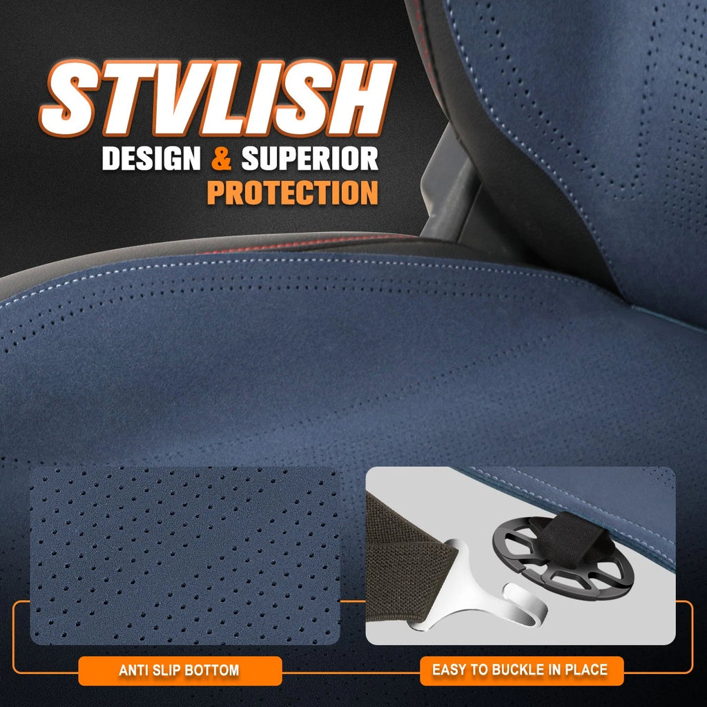 Front Row Bucket Seat Covers for Universal Fit (Protex Plus Series, Blue)