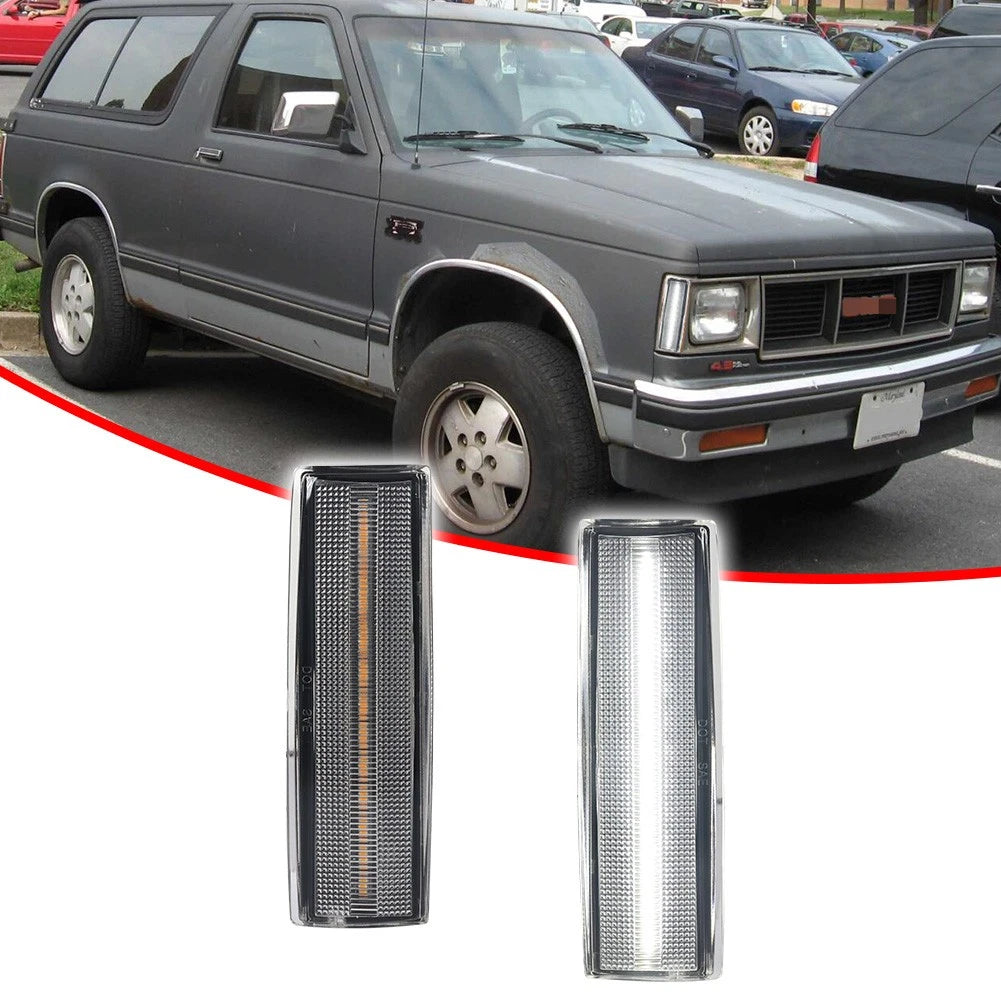 2X Clear White LED Side Marker Lights for Chevrolet S10 GMC S15 Jimmy