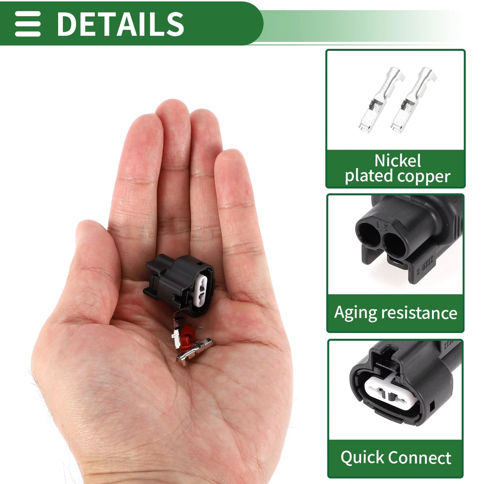 2 Pin Intake Air Temperature Sensor Connector Plug for Toyota 