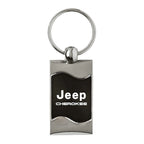 Black Rectangular Wave Keychain - Officially Licensed for Jeep Cherokee