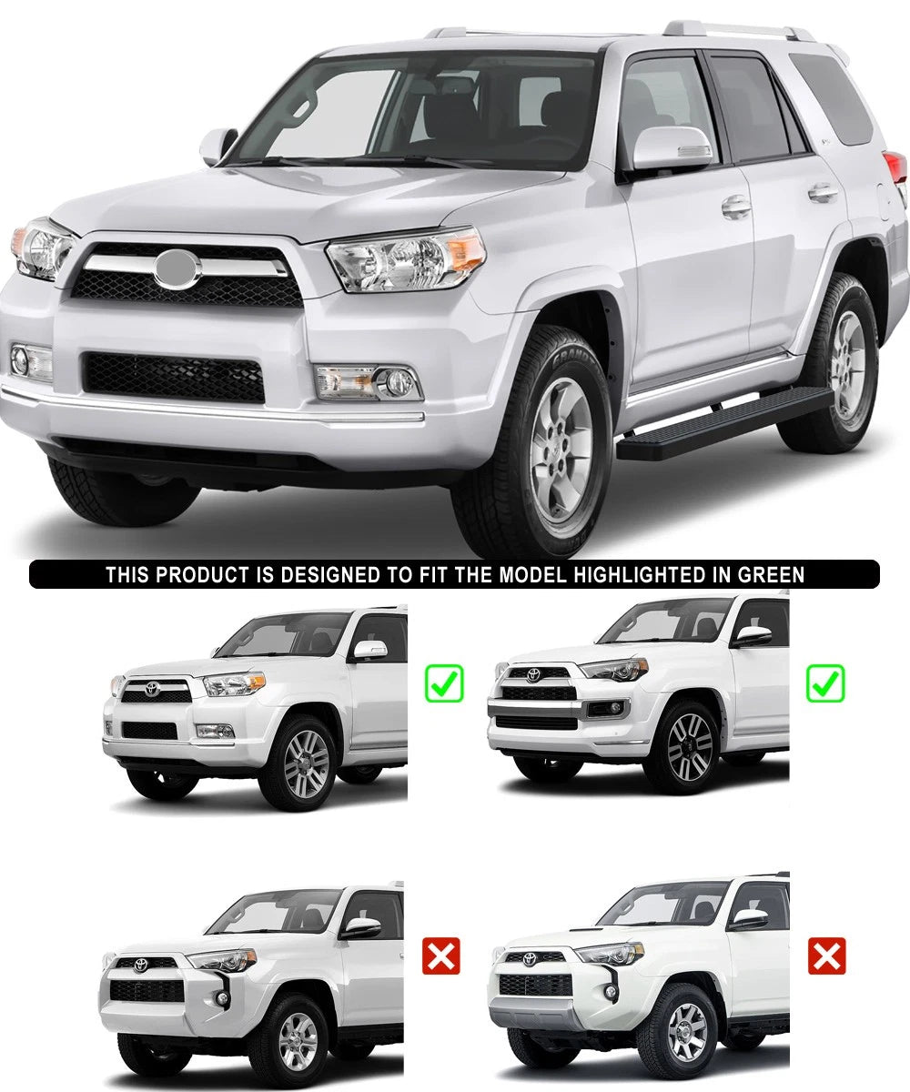 Set of 2 Running Boards for Toyota 4Runner (2010–2024) Matte Black