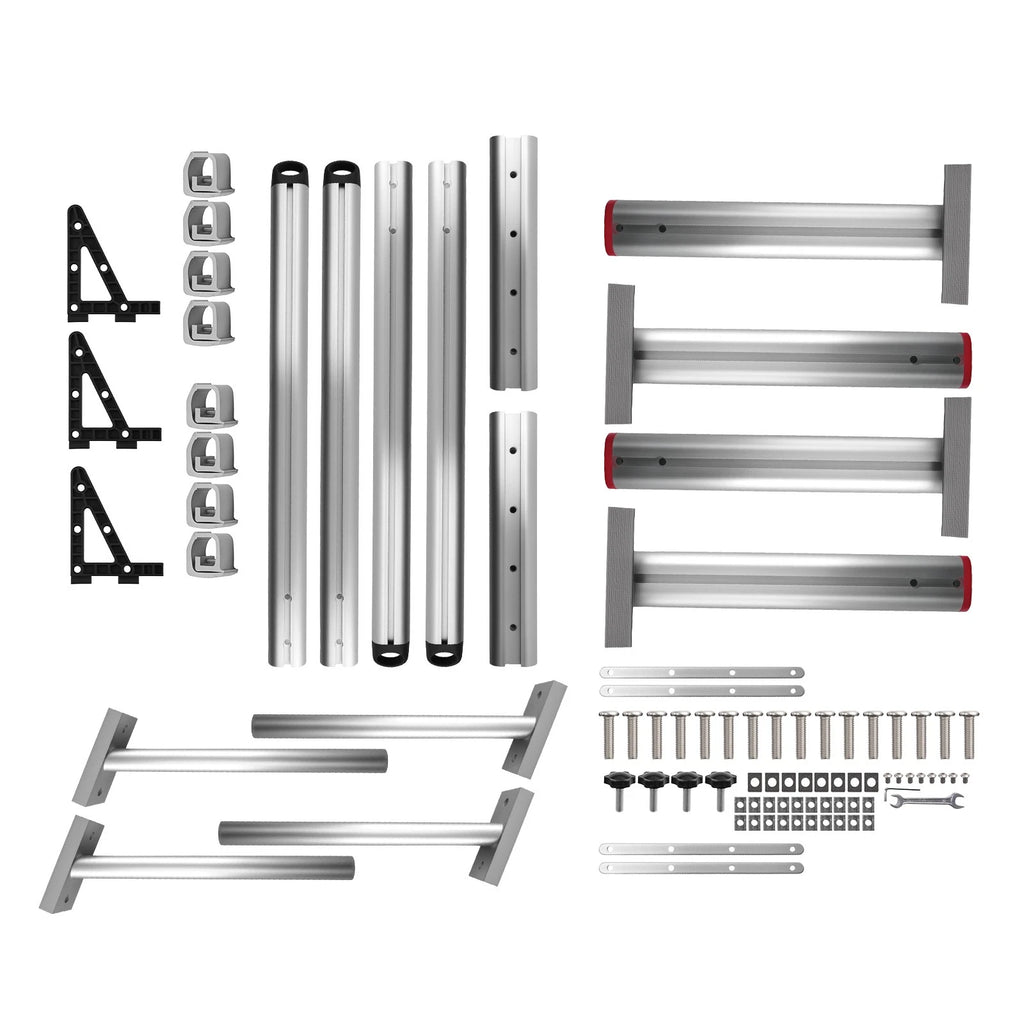 2Pcs Adjustable Aluminum Ladder Rack for Universal Trucks (71in, 800lbs)