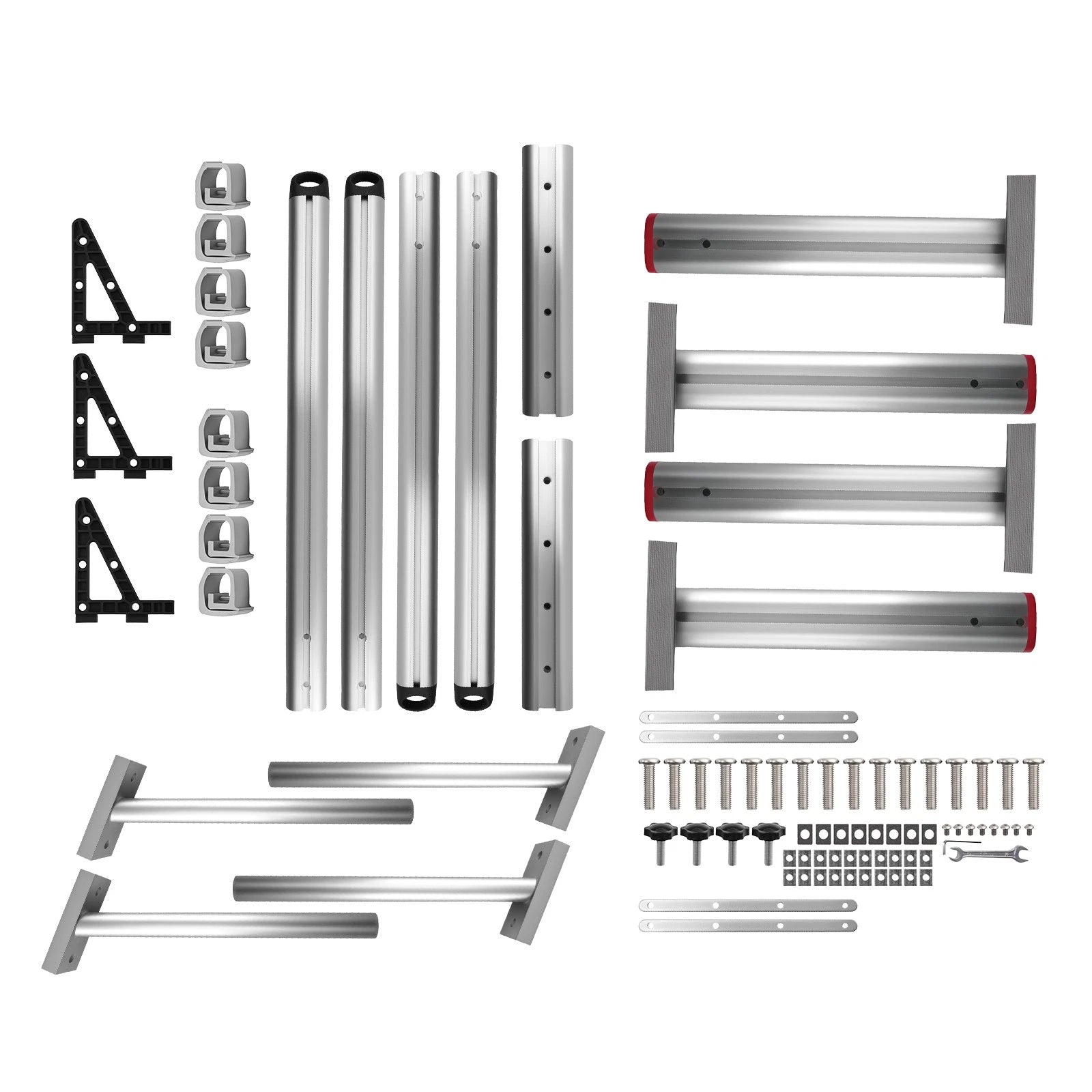 2Pcs Adjustable Aluminum Ladder Rack for Universal Trucks (71in, 800lbs)