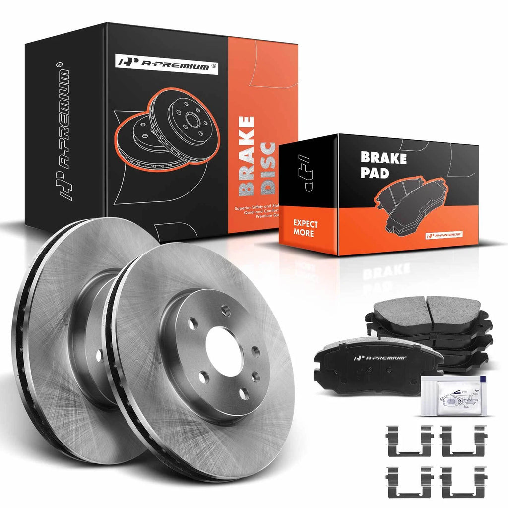 Set of 4 Front Disc Brake Rotors & Ceramic Pads for Chevy Equinox (2010–2017)