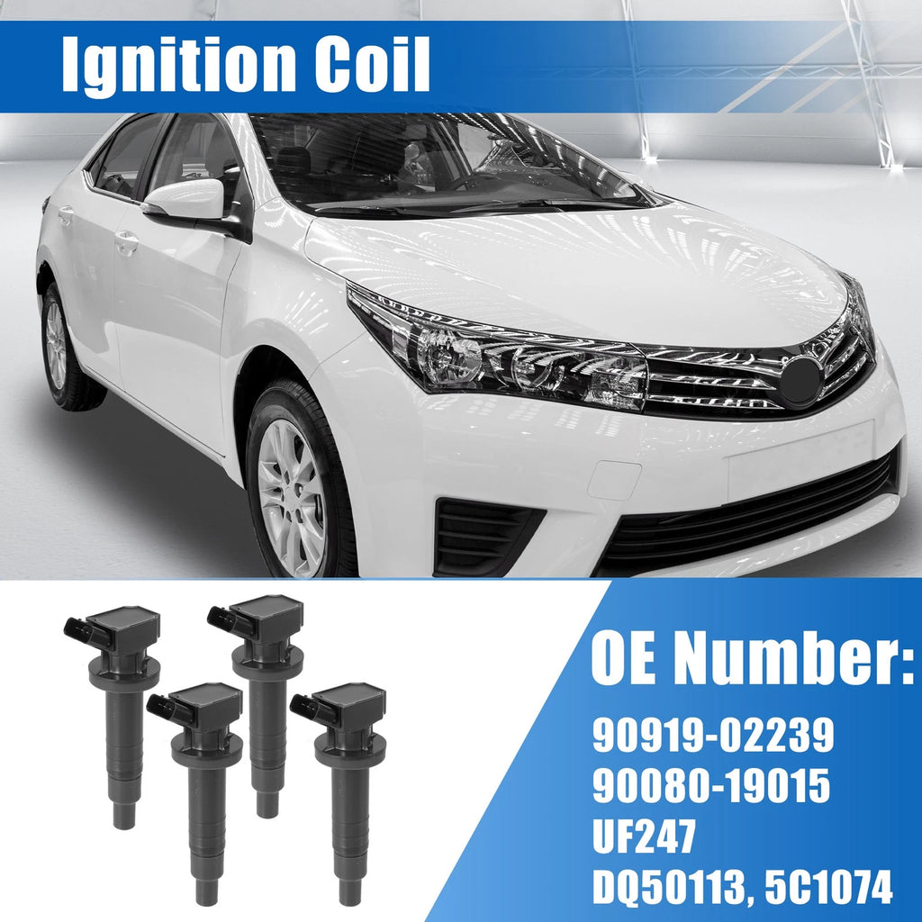 Set of 4 Ignition Coils for Toyota Corolla (90919-02239, 90080-19015, UF247)