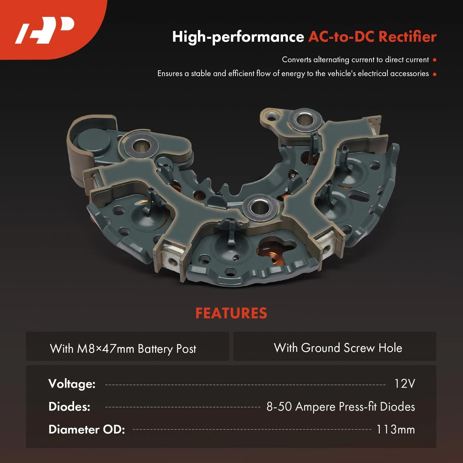 Alternator Rectifier Diode for Hyundai Sonata, Honda Odyssey, Kia Optima