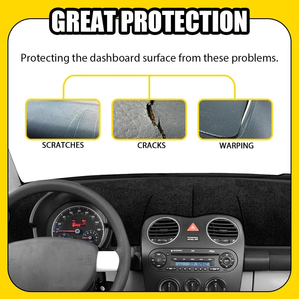 Dash Cover Mat for Volkswagen Beetle (1998–2010) Black Carpet