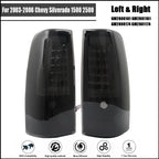 Set of 2 Black Tail Light Lamps for Chevy Silverado 1500 2500 (2003–2006)