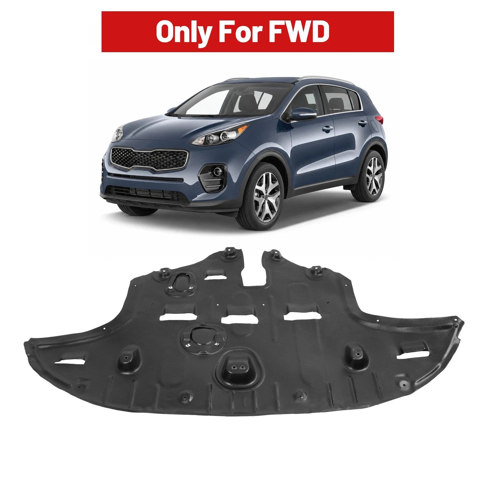 Engine Splash Shield Under Cover for Kia Sportage (2017–2019)