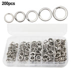 Set of 4 Split Ring Hook Snaps Terminal Tackle 304 Stainless Steel