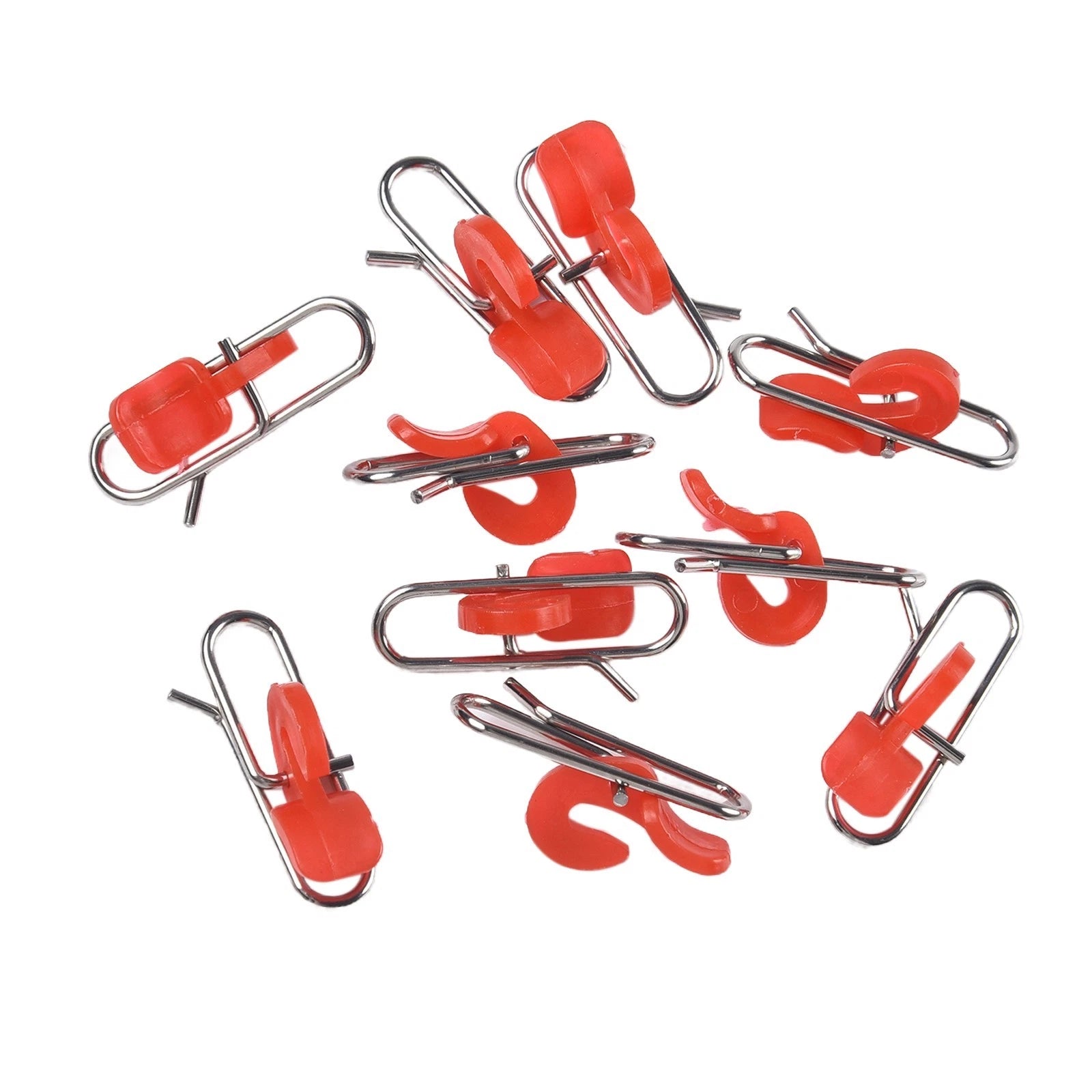 Set of 10 Stainless Steel Bait Clips for Fishing