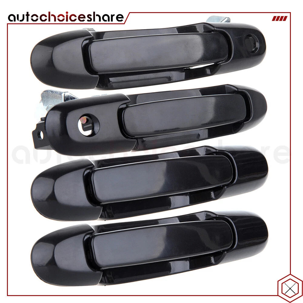 Set of 4 Exterior Door Handles Black for Toyota Sienna (1998–2003)