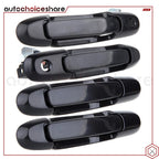 Set of 4 Exterior Door Handles Black for Toyota Sienna (1998–2003)