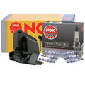 NGK HEI Ignition Coil & 6 Iridium IX Spark Plugs for Dodge Dakota