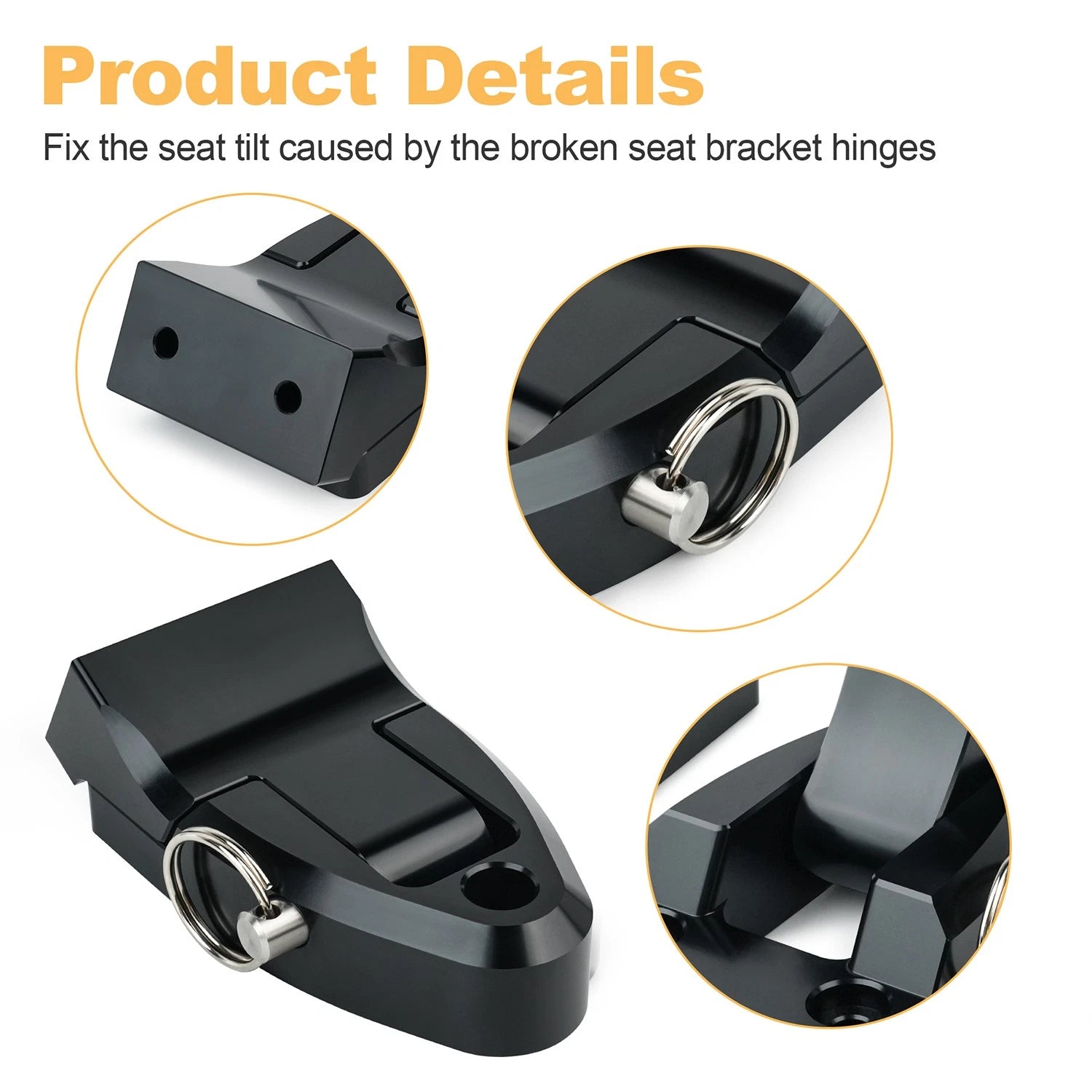 Pair Seat Hinge for Kawasaki SC Super Chicken (11047-3733-8C) Black