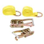 2X Wheel Lift Straps with 2" Ratchets for Tow Trucks (3333 lbs Capacity)